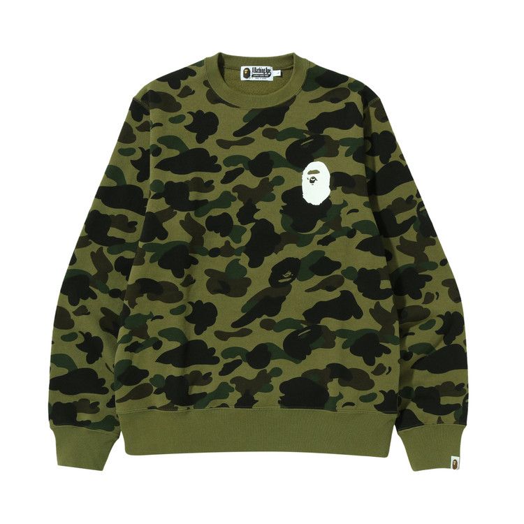 BAPE 1st Camo Ape Head Crewneck 'Green'