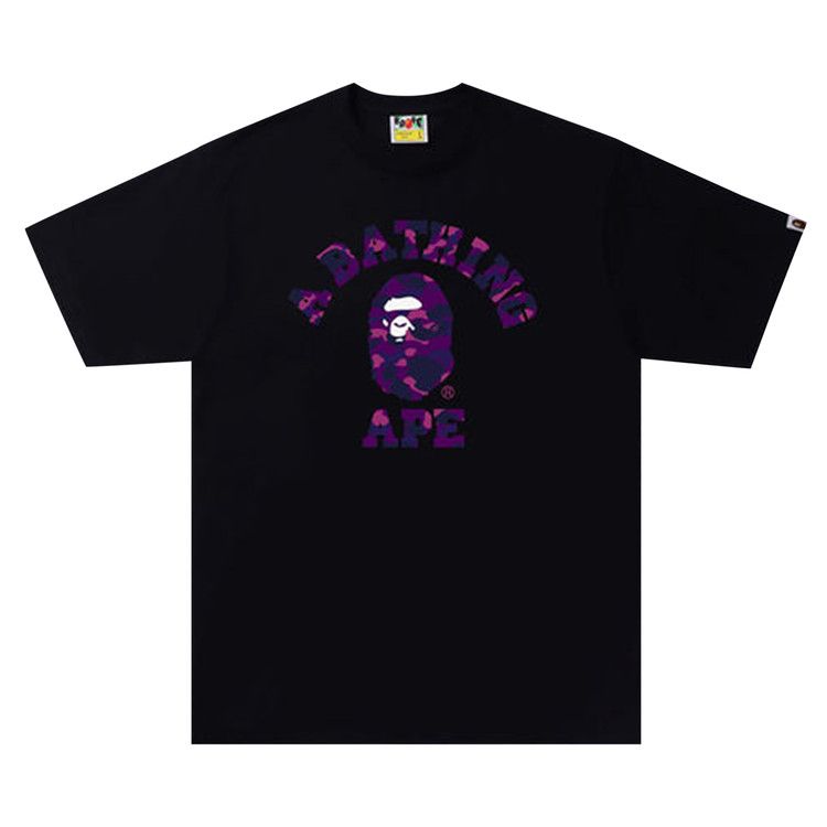 BAPE Color Camo A College Tee 'Black/Purple'