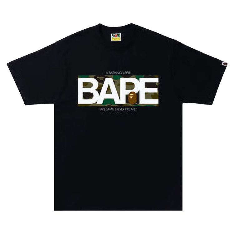 BAPE 1st Camo Logo Tee 'Black/Green'