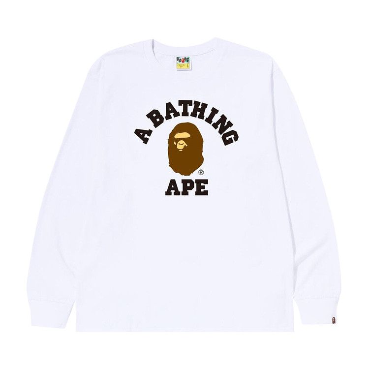 BAPE College Long-Sleeve Tee 'White'