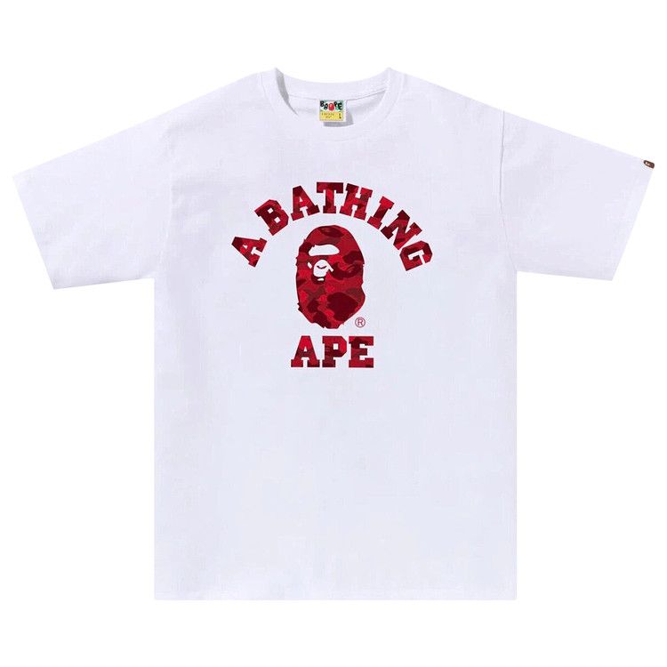 BAPE Color Camo College Tee 'White/Red'
