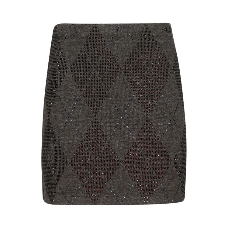 Alexander Wang A-Line Skirt With Argyle Crystal Hotfix 'Brown'