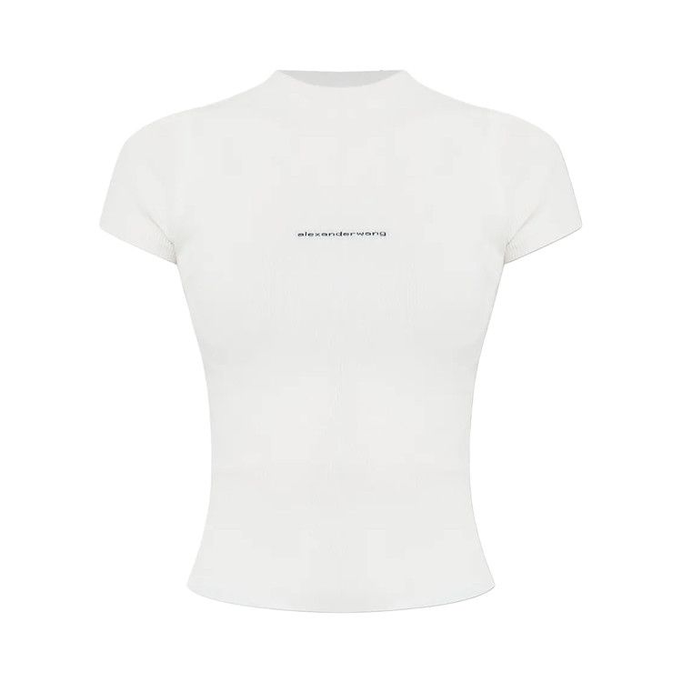 Alexander Wang Jacquard Logo Short-Sleeve Crewneck Top 'White'