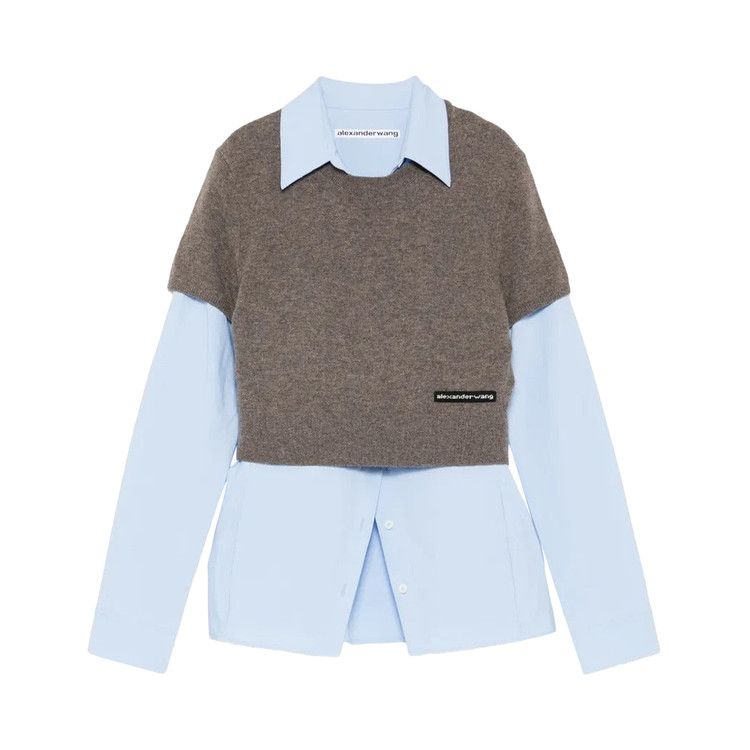 Alexander Wang Prestyled Button Down W/Knit Tee 'Brown/Blue'