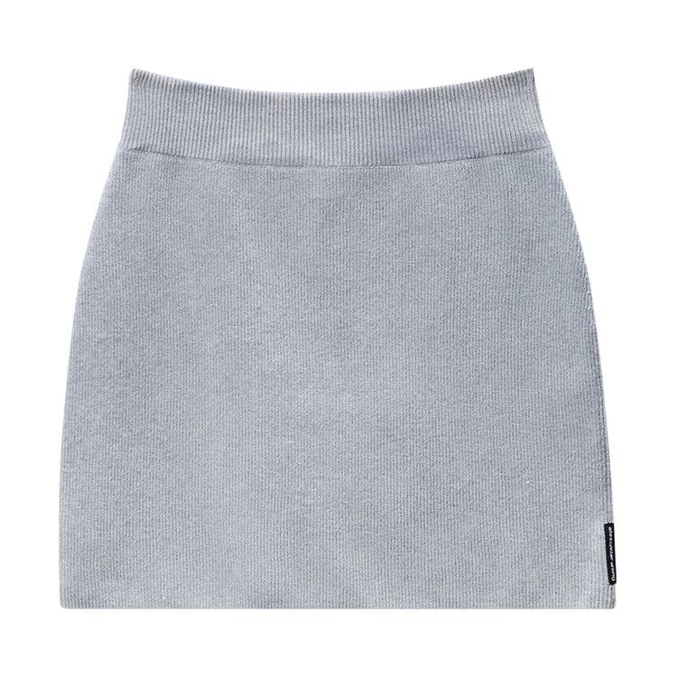 Alexander Wang Mini Skirt W/ Embossed Logo 'Washed Grey'