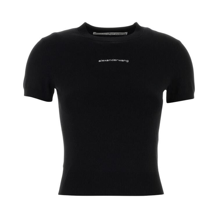 Alexander Wang Crewneck Hotfix Logo Short-Sleeve 'Black'