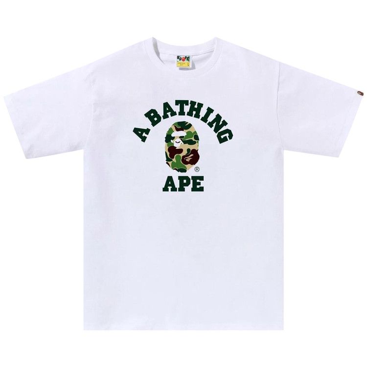 BAPE ABC Camo College Tee 'White/Green'