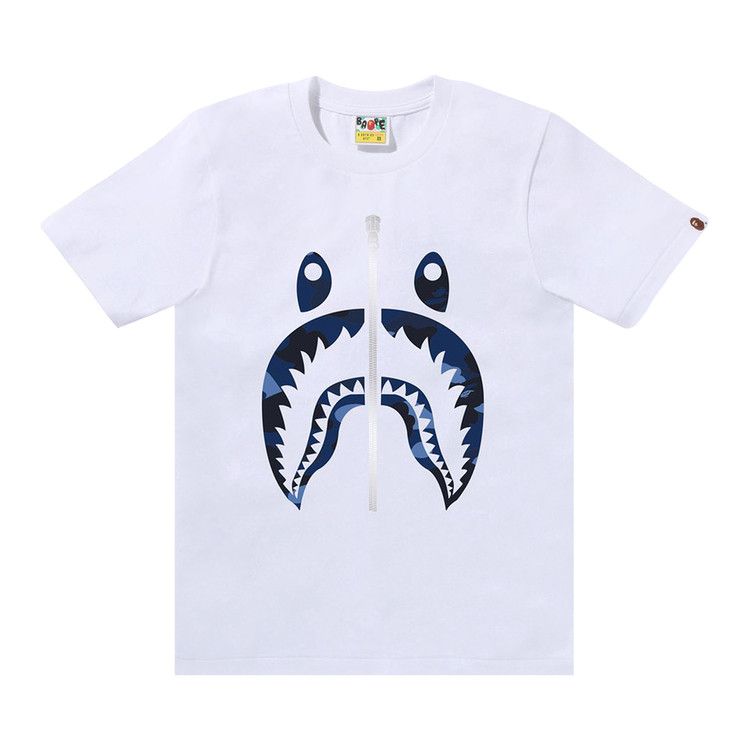 BAPE Color Camo Shark Tee 'White/Navy'