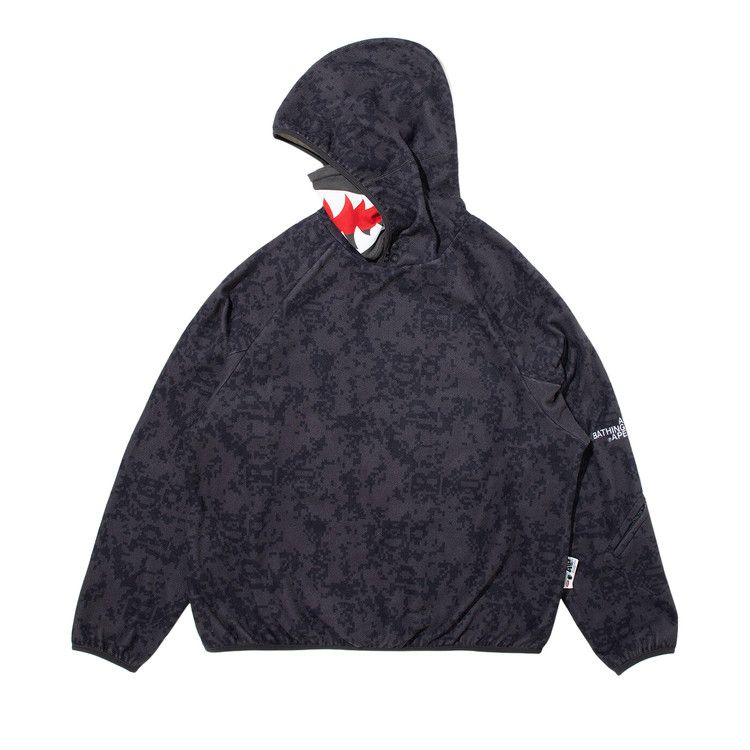 BAPE x Kazuki Pixelate Camo Shark Relaxed Fit Pullover Hoodie 'Charcoal'