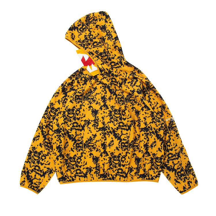 BAPE x Kazuki Pixelate Camo Shark Relaxed Fit Pullover Hoodie 'Yellow'