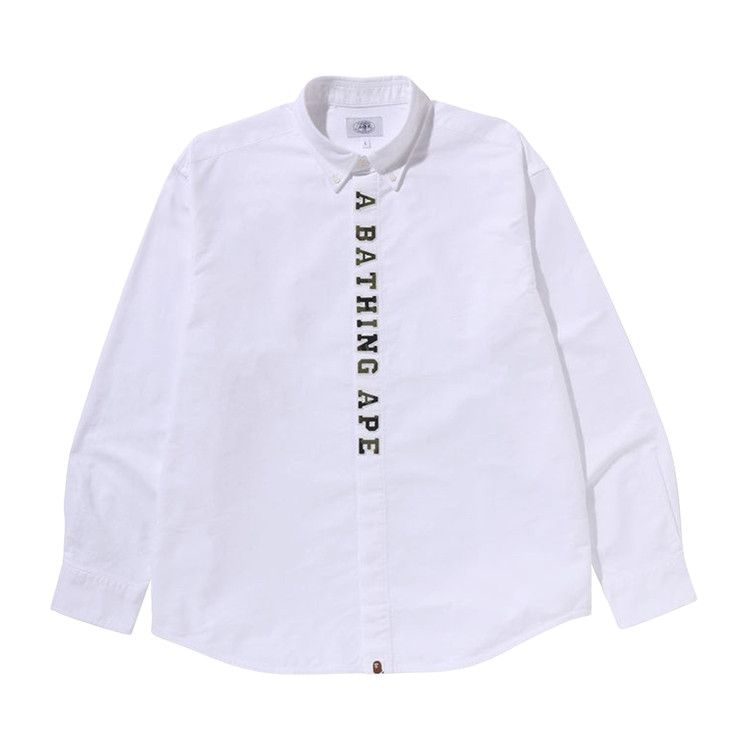 BAPE 1st Camo Applique Oxford Long-Sleeve Shirt 'White'