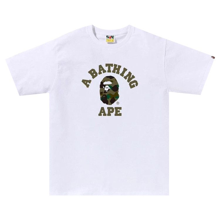 BAPE 1st Camo College Tee 'White Green'