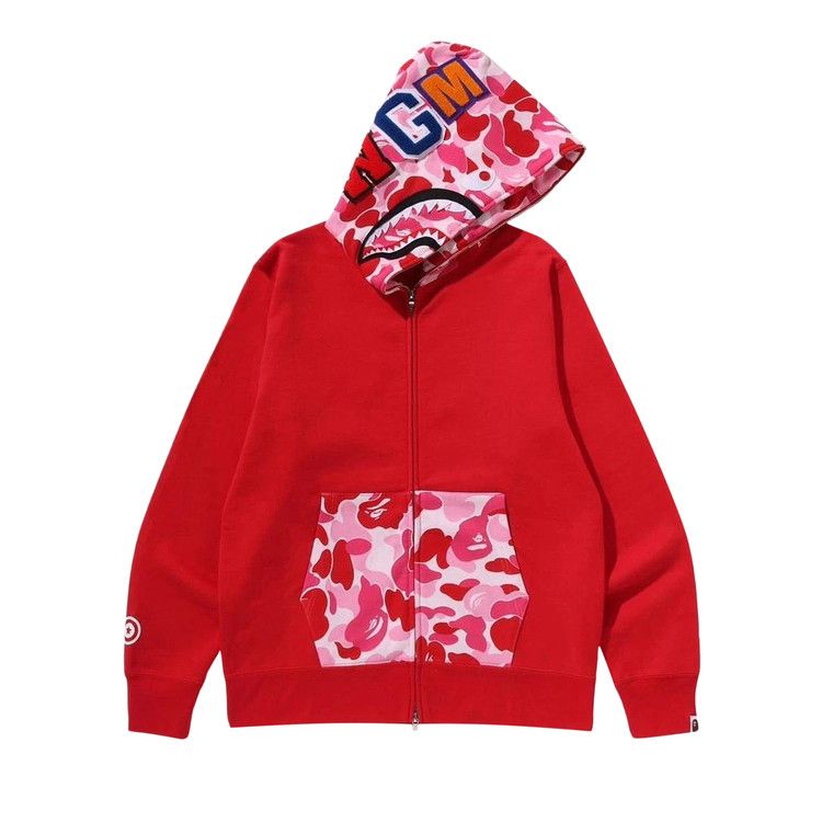 BAPE Camo Shark Full Zip Hoodie 'Red'