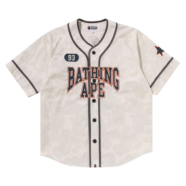 BAPE Camo Multi Logo Baseball Short-Sleeve Shirt 'White'