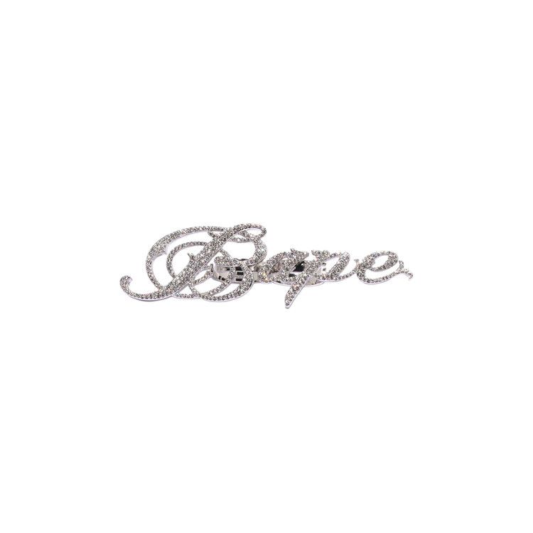 BAPE Bape Rhinestone Double Finger Ring 'Grey'