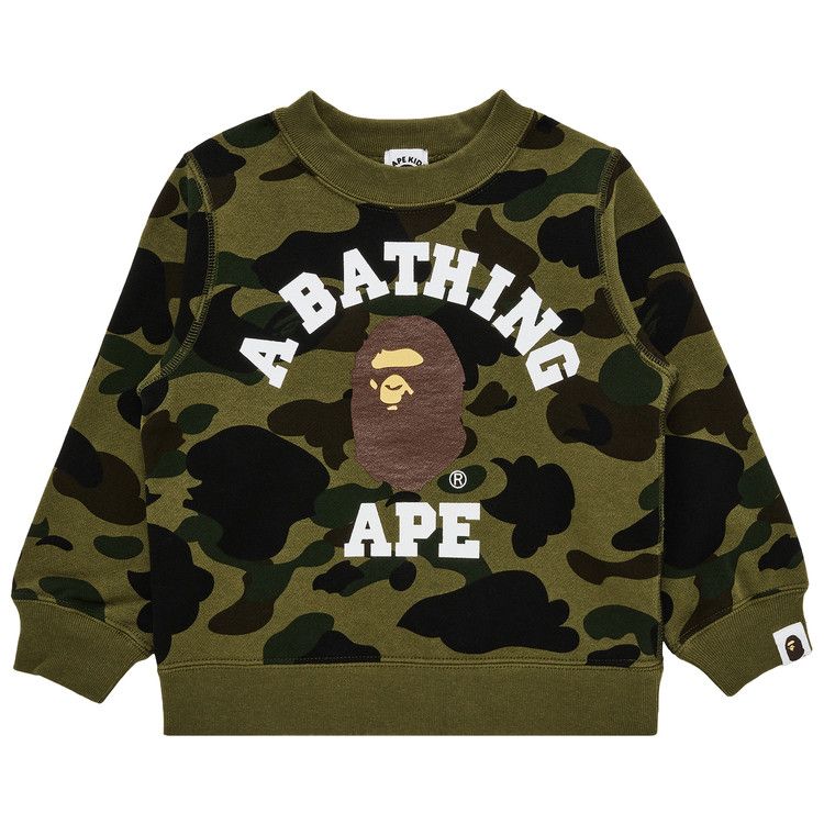 BAPE 1St Camo College Crewneck Sweatshirt 'Green'