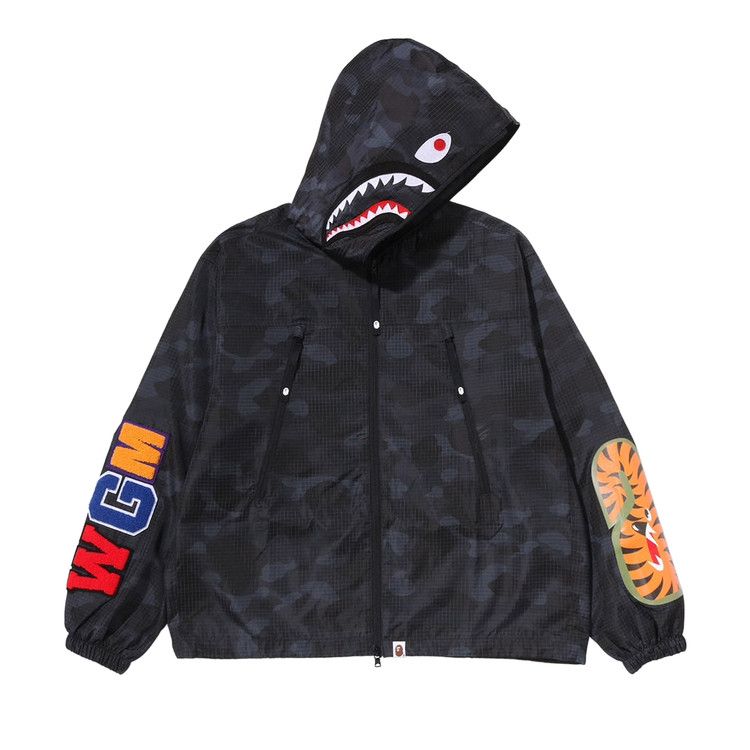BAPE Color Camo Reflective Ripstop Shark Full Zip Jacket 'Black'
