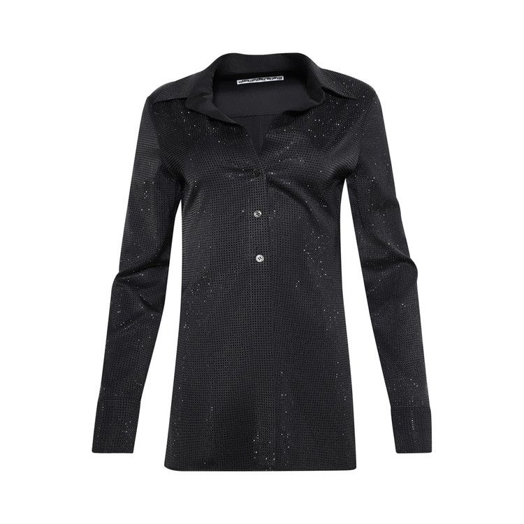 Alexander Wang Slim Shirt W/ All Over Hotfix 'Washed Charcoal'