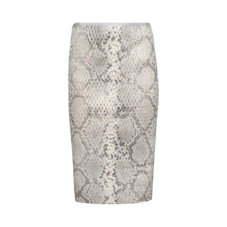Alexander Wang Low Rise Midi Skirt W/ Engineered Slashing 'Black/White'