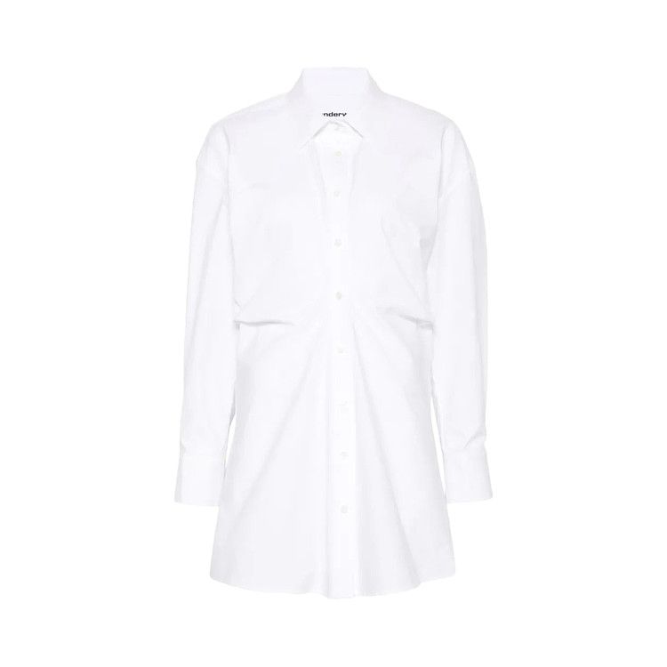 Alexander Wang Gathered Back Zipper Detail Long-Sleeve Mini Shirt Dress 'White'