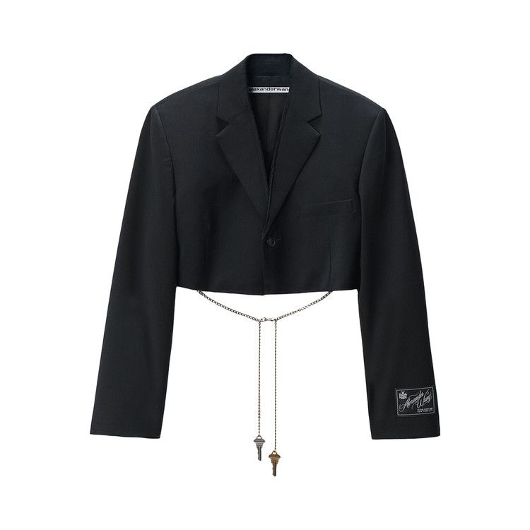 Alexander Wang Cropped Blazer W/ Chain 'Black'