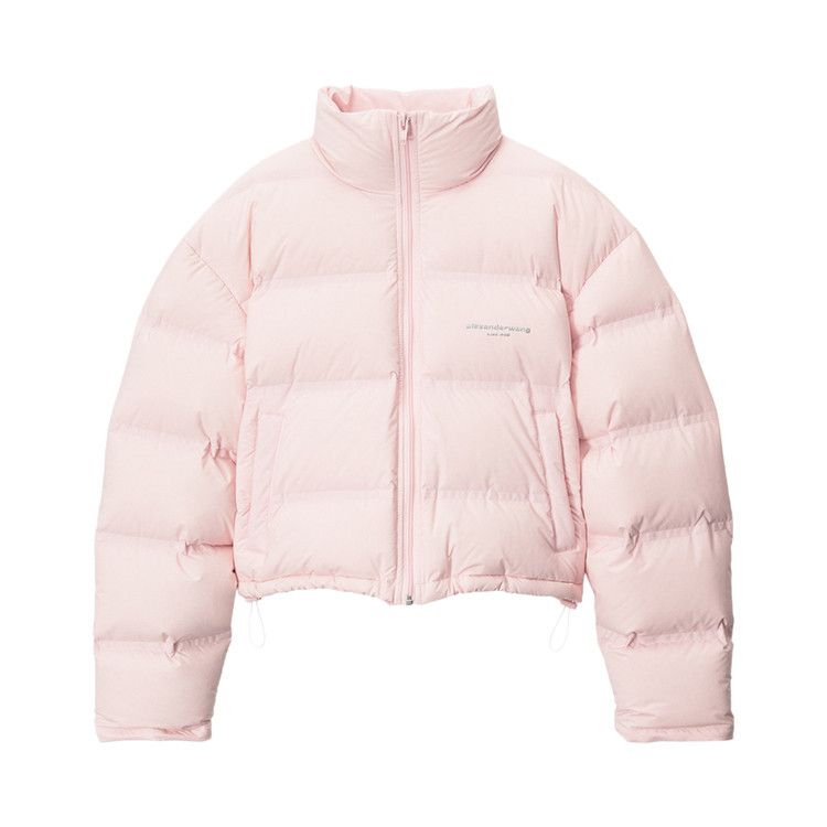 Alexander Wang Jacquard Channel Cropped Puffer W/ Reflective Logo 'Light Pink'