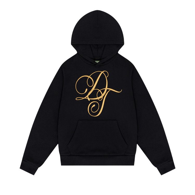 Denim Tears Metallic Gold Script Hoodie 'Black'
