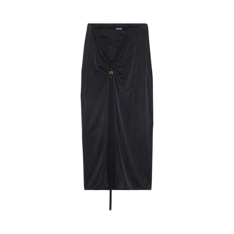 Jacquemus Slit Sarong Skirt 'Black'