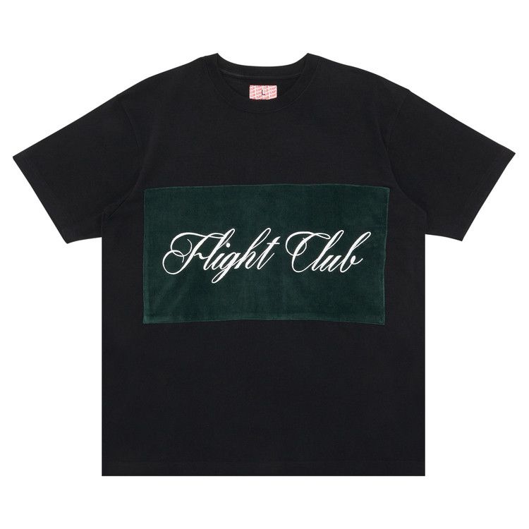 Flight Club Script T-Shirt 'Black/Velour Green'