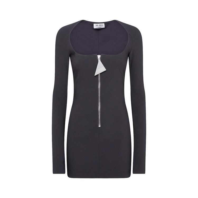 The Attico Long-Sleeve Scoop Neck Dress 'Black'