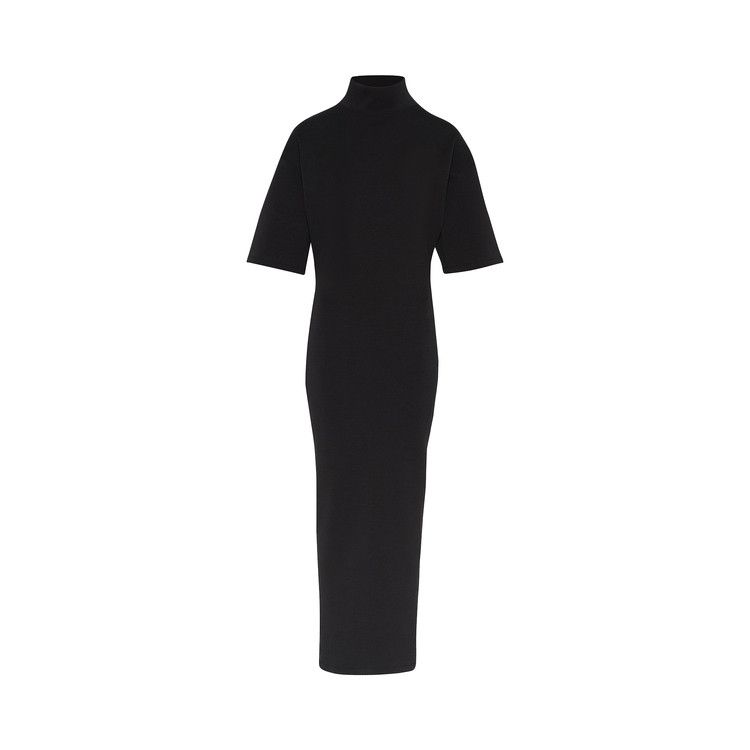 Jean Paul Gaultier Printed High Neck Long Dress 'Black/Dark Grey'