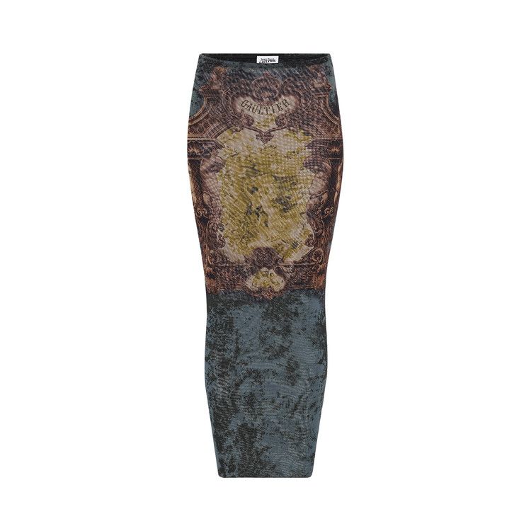 Jean Paul Gaultier Médaillon Printed Mesh Long Skirt 'Multicolor'