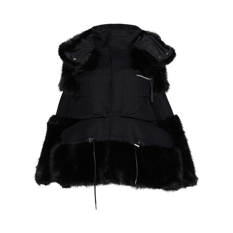 Sacai Wool Melton Blouson 'Navy/Black'