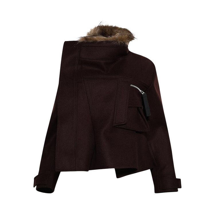 Sacai Wool Melton Blouson 'Brown'