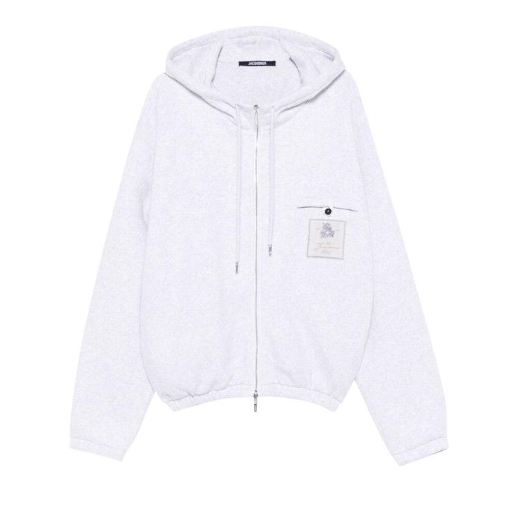 Jacquemus Club Logo Zipped Hoodie 'Athletic Club Grey'