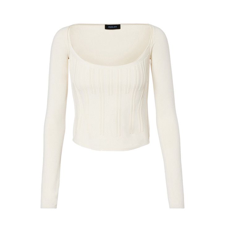 Mugler Long-Sleeve Top 'Snow'