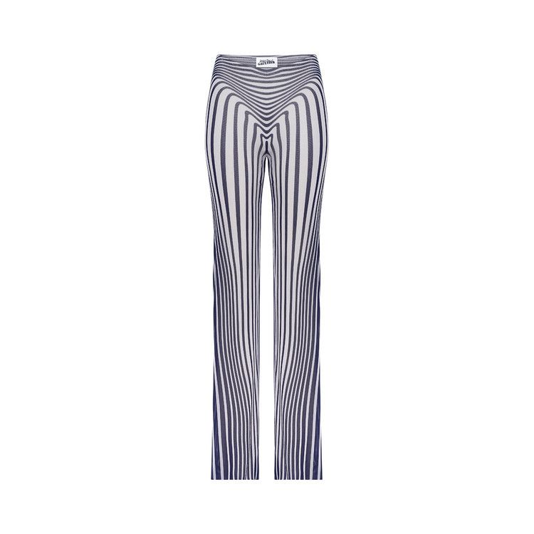 Jean Paul Gaultier Re-Edition Flare Trousers "Morphing Stripes" 'Ecru/Navy'
