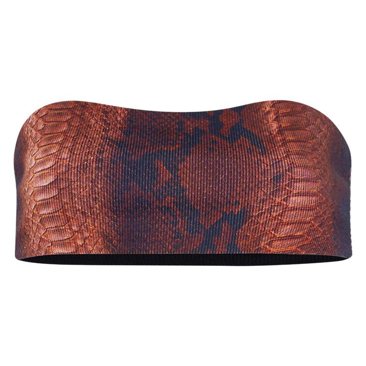 Jean Paul Gaultier Cotton Ribbed Bra Printed "Python" 'Brown/Black'