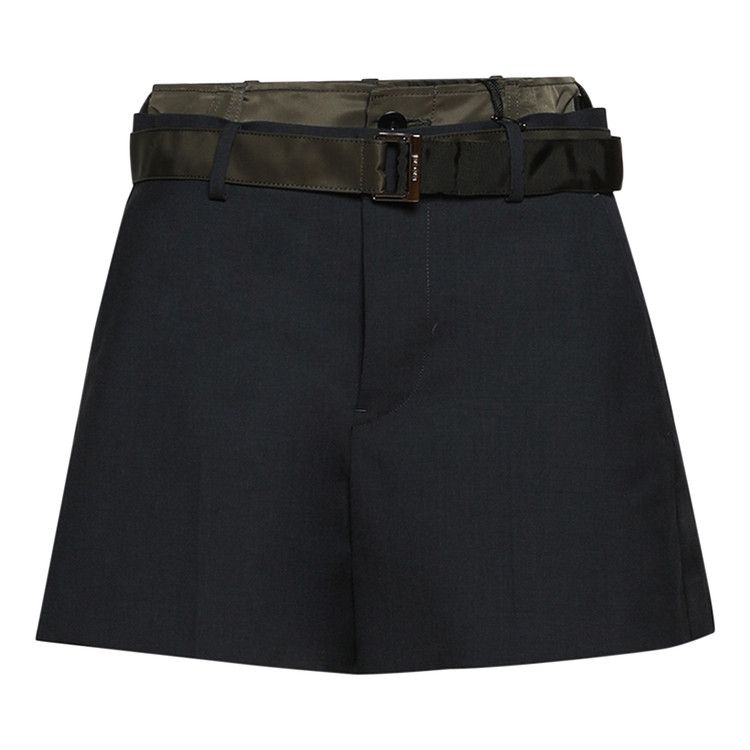 Sacai Suiting x Nylon Twill Shorts 'Grey/Khaki'