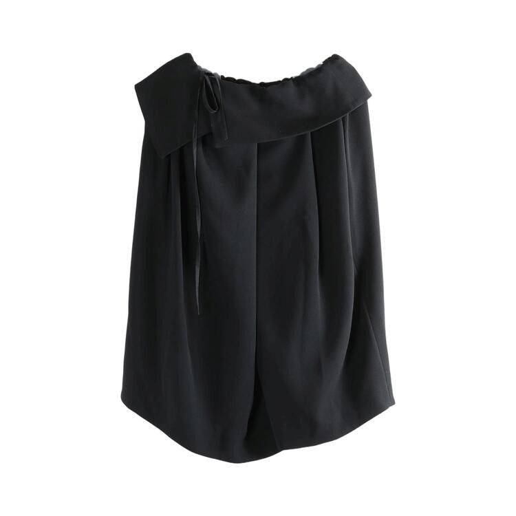 Dries Van Noten Heavyweight Polyester Crepe Skirt 'Black'