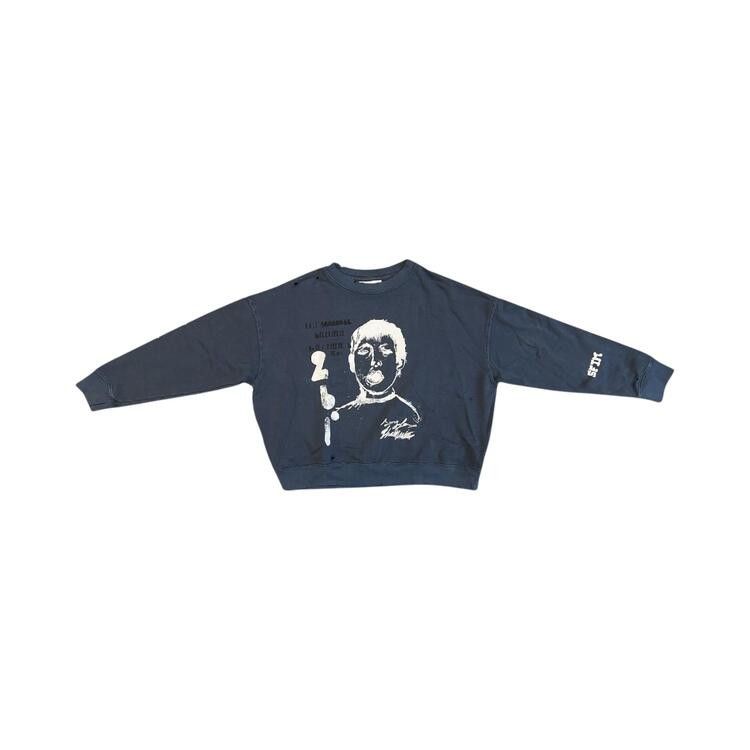 Song for the Mute Yawning Kid Relaxed Pullover 'Overdyed Navy'