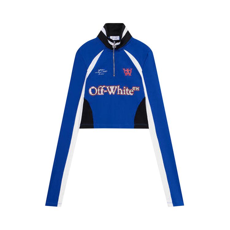 Off-White Tech Jersey Serena Long-Sleeve Top 'Electric Blue/White'