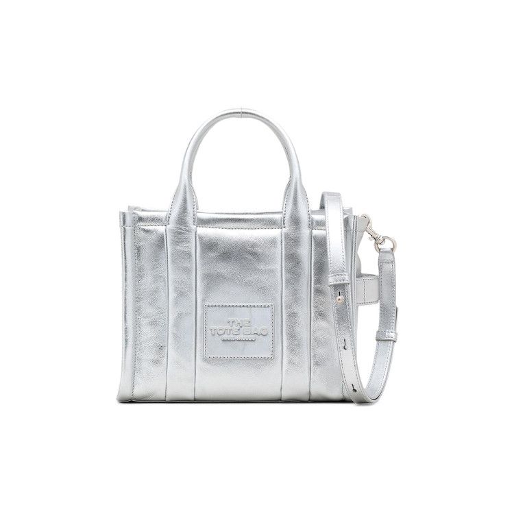 Marc Jacobs Metallic Leather Small Tote Bag 'Silver'