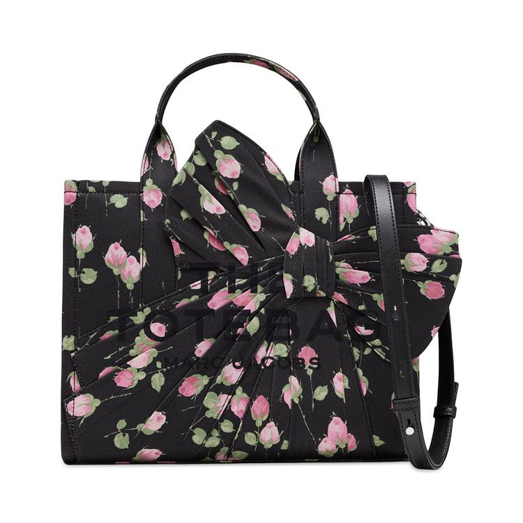 Marc Jacobs The Vintage Floral Oversized Bow Canvas Medium Tote Bag 'Black/Multicolor'
