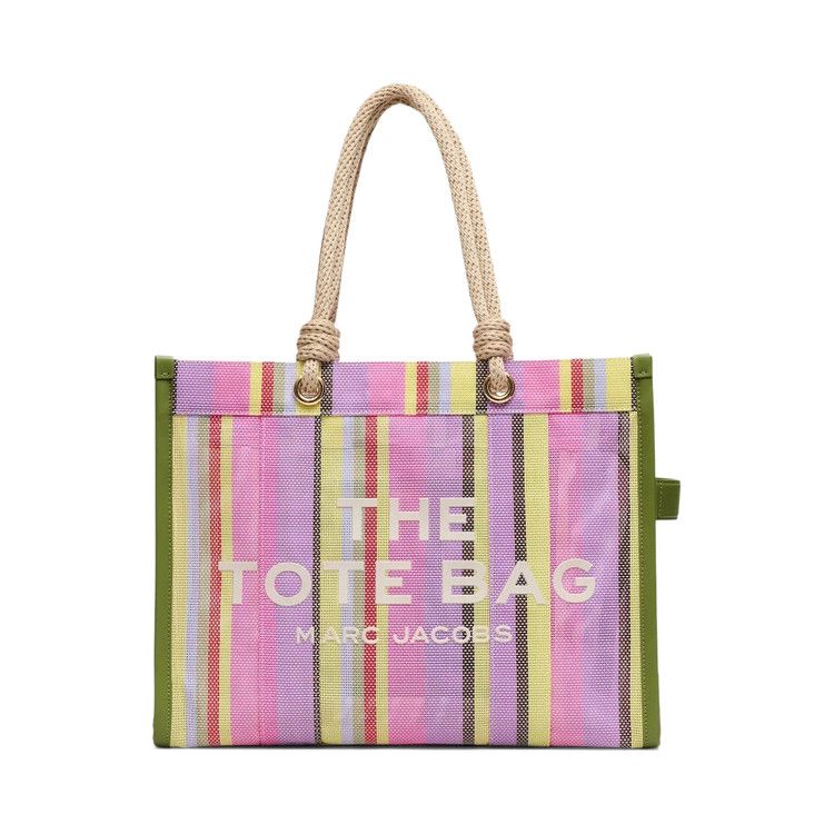 Marc Jacobs The Large Stripe Mesh Rope Tote Bag 'Purple/Multicolor'