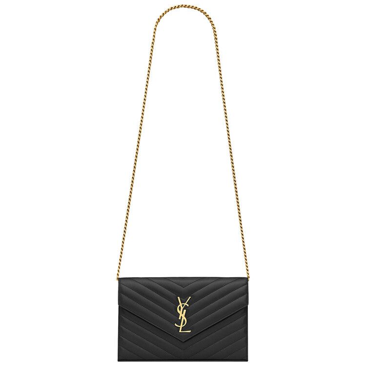 Saint Laurent Cassandre Chain Wallet 'Noir'