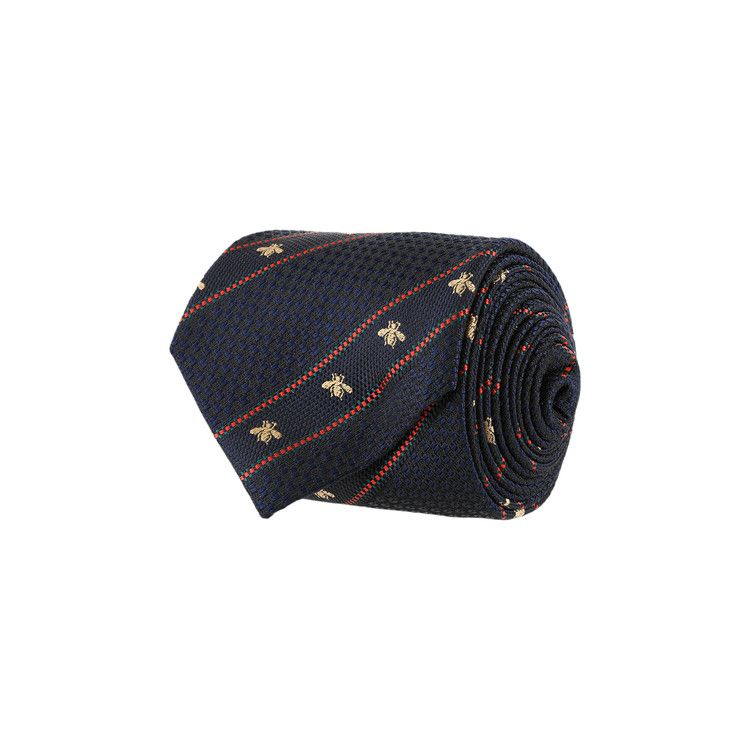 Gucci Bee And Web Silk Jacquard Tie 'Blue'