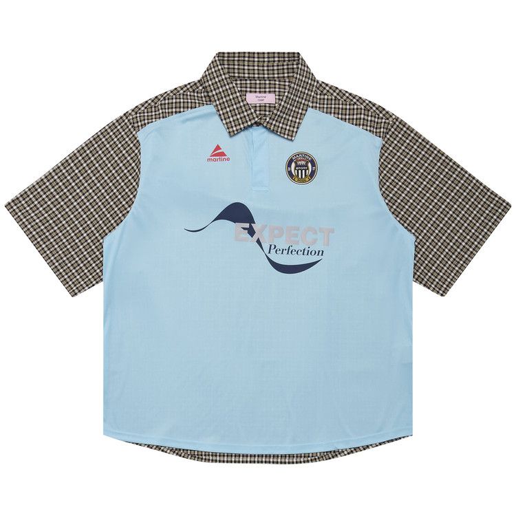 Martine Rose Short-Sleeve Polo Shirt 'Black/Green/Light Blue'