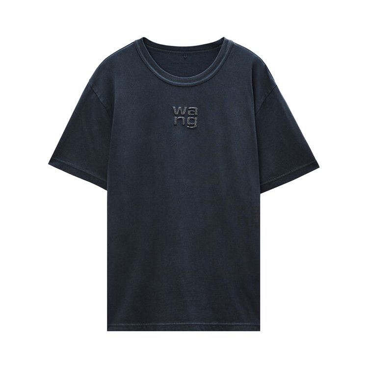 Alexander Wang Short-Sleeve Tee with Hotfix Logo 'Washed Black'