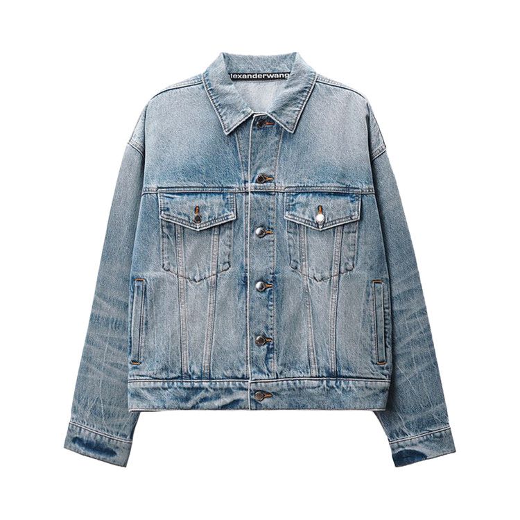 Alexander Wang Game Jacket W/ Logo Distressing 'Authentic Light Indigo'